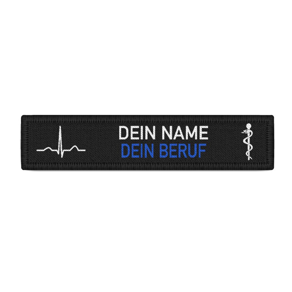 Namenspatch  Patch Sanitätsdienst Äskulapstab Herzlinie QRS Hilfswerk #46903