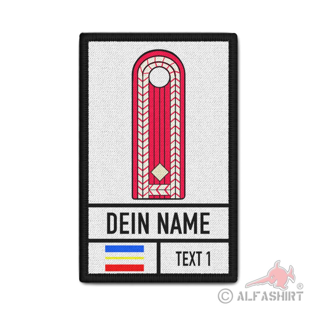 Patch 9,8x6cm personalisierbar Mecklenburg-Vorpommern Flagge Dienstgrad #42440