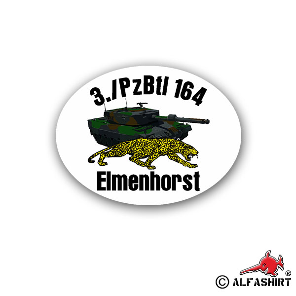 Sticker 3 PzBtl 164 Panzer Battalion Leo 2A4 Elmenhorst 7x5cm A1822