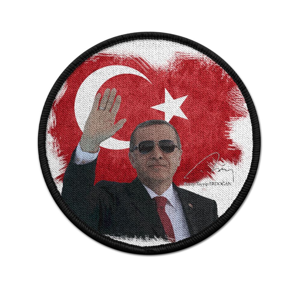 Patch Recep Tayyip Erdogan Türkei Türkiye Präsident Fahne Aufnäher #20774