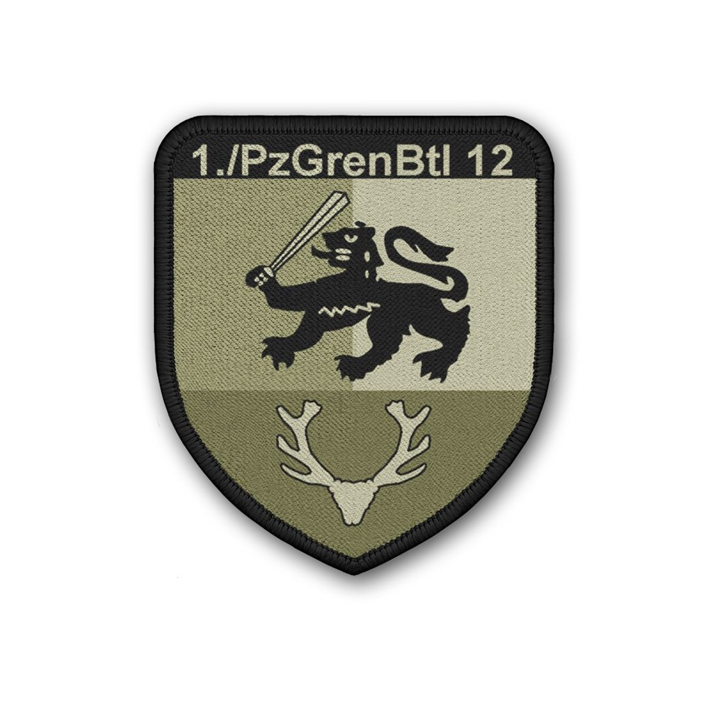 Patch 1 PzGrenBtl 12 camouflaged Panzergrenadier Company Battalion Badge # 35421