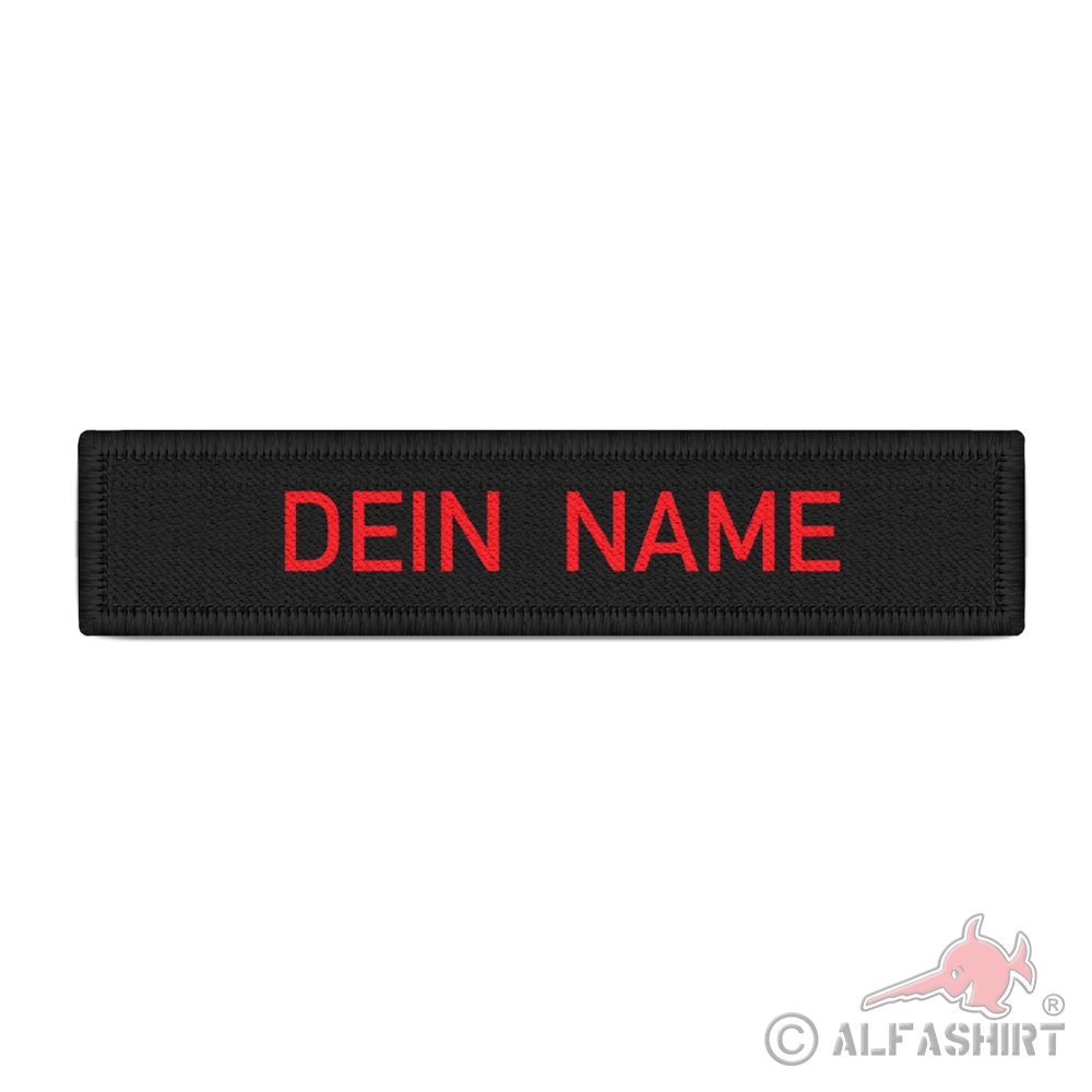 Name tag patch black red name uniform individually personalized #39625