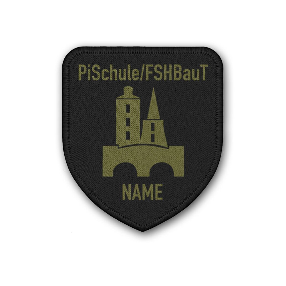 Patch 7,5x6,5cm personalisierbar Pionierschule Fachschule Bautechnik #47972