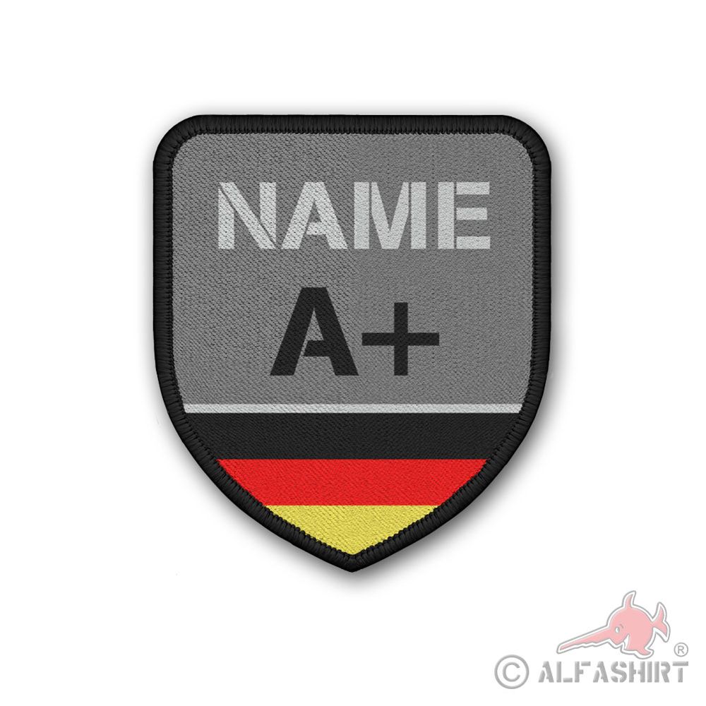 Patch personalized with blood group text Germany Team # 2621