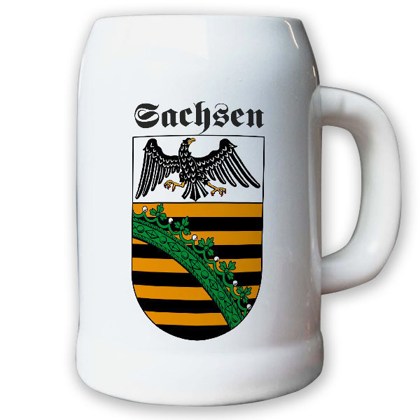 Krug / Bierkrug 0,5l - Provinz Sachsen Landeswappen Stadtwappen Deutschland#9494