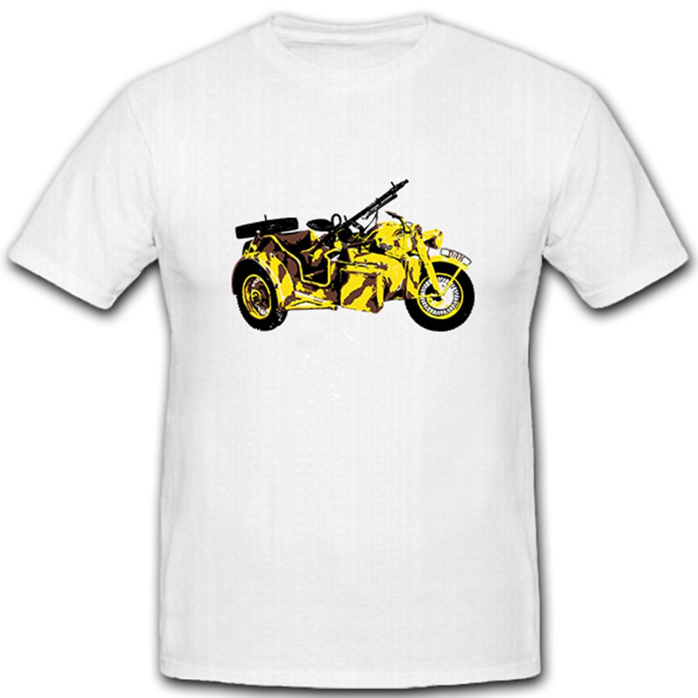 R75 Gespann Beiwagen Motorrad KS 750 Kradmelder WK 2 Bike Militär- T Shirt #5078