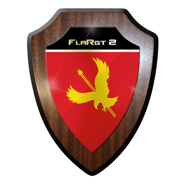 Wappenschild / Wandschild - FlaRgt 2 Flugabwehrregiment Bundeswehr #11651
