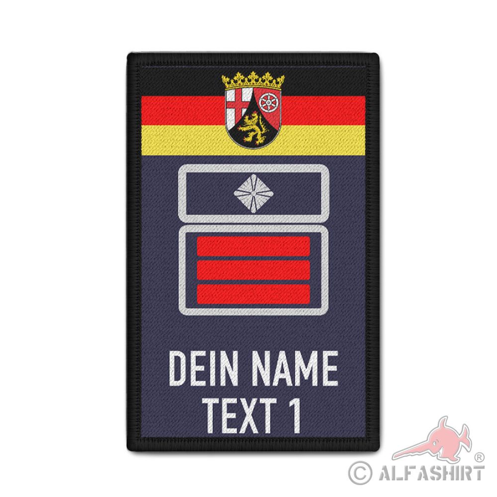 Rank Patch personalisierbar Freiwillige Feuerwehr Hauptbrandmeister RLP #42163