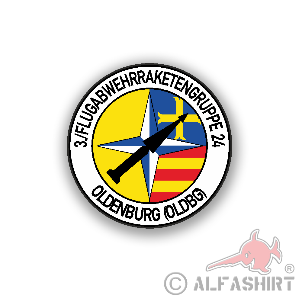 Sticker 3 anti-aircraft missile group 24 FlaRakGrp anti-aircraft 7x7cm # A2260