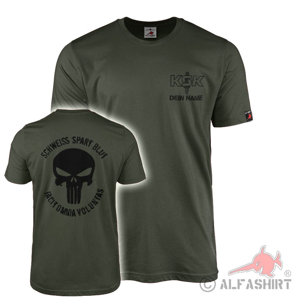 T-shirt personalized KSK Special Forces Sweat Blood Facit Omnia Voluntas 42767