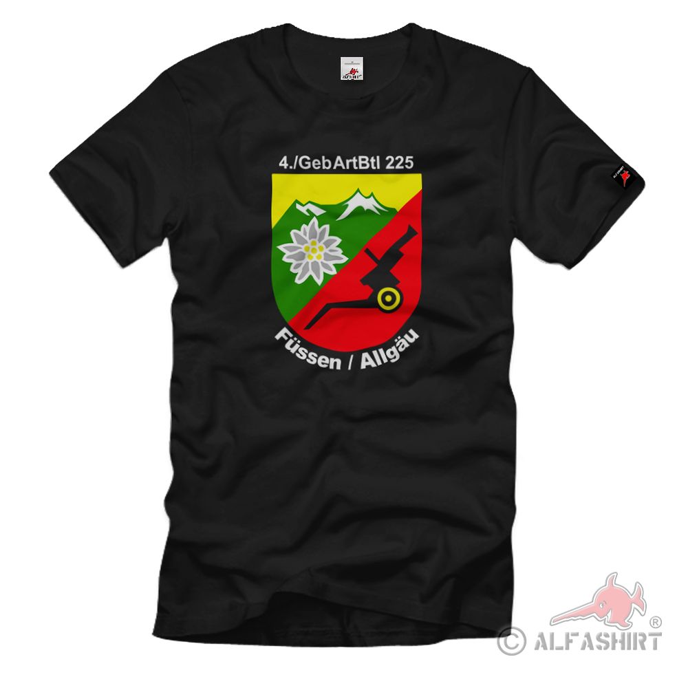4Kp GebArtBtl 225 Coat of Arms Mountain Artillery Bundeswehr BW Army T-Shirt # 36905
