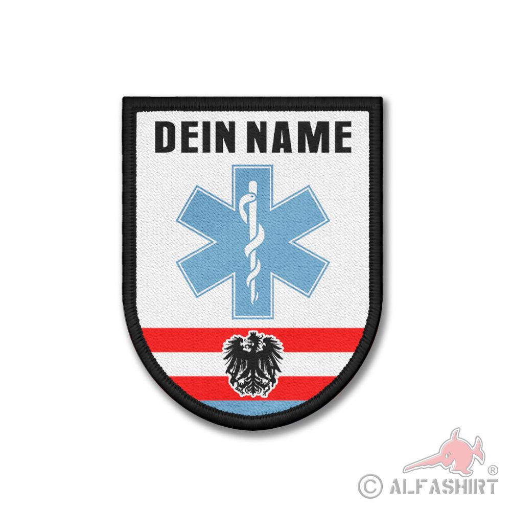 Patch Sanitäter Polizei Österreich Personalisiert Wunschtext Dein Name #40696