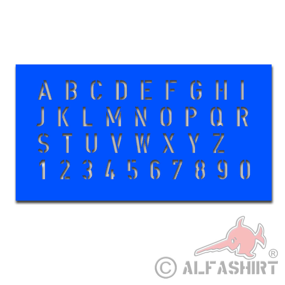 Lackierschablone Buchstabenfolge Sprüh Schablone Ziffernfolge individuell A5131