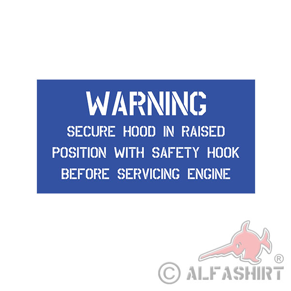 Lackierschalonen Stencil Warning SECURE RAISED POSITION WITH SAFETY 20x9cm#A4310
