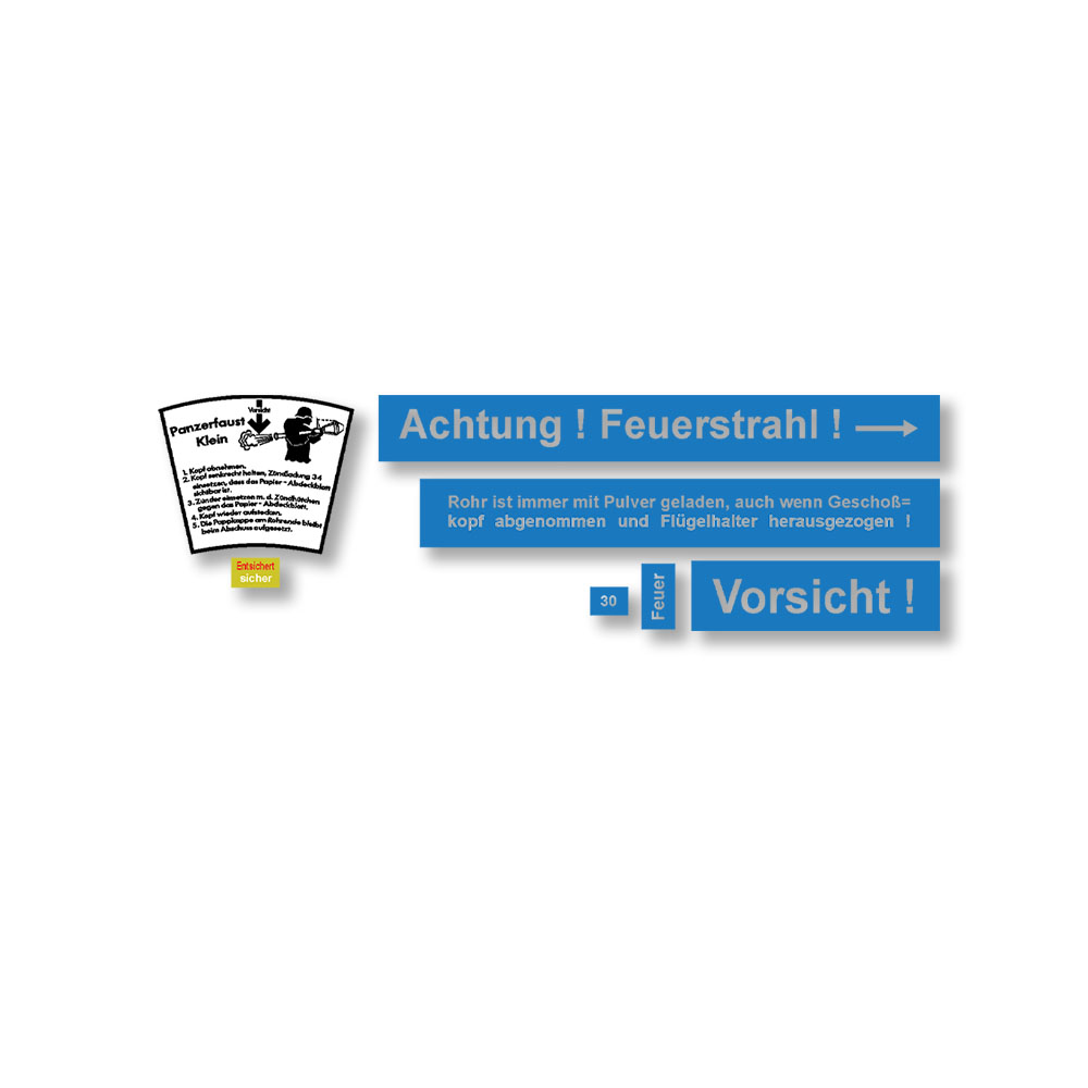 Panzerfaust Klein 30m Sticker und Schablonen Set WH Restauration Lackierschablone #A6167