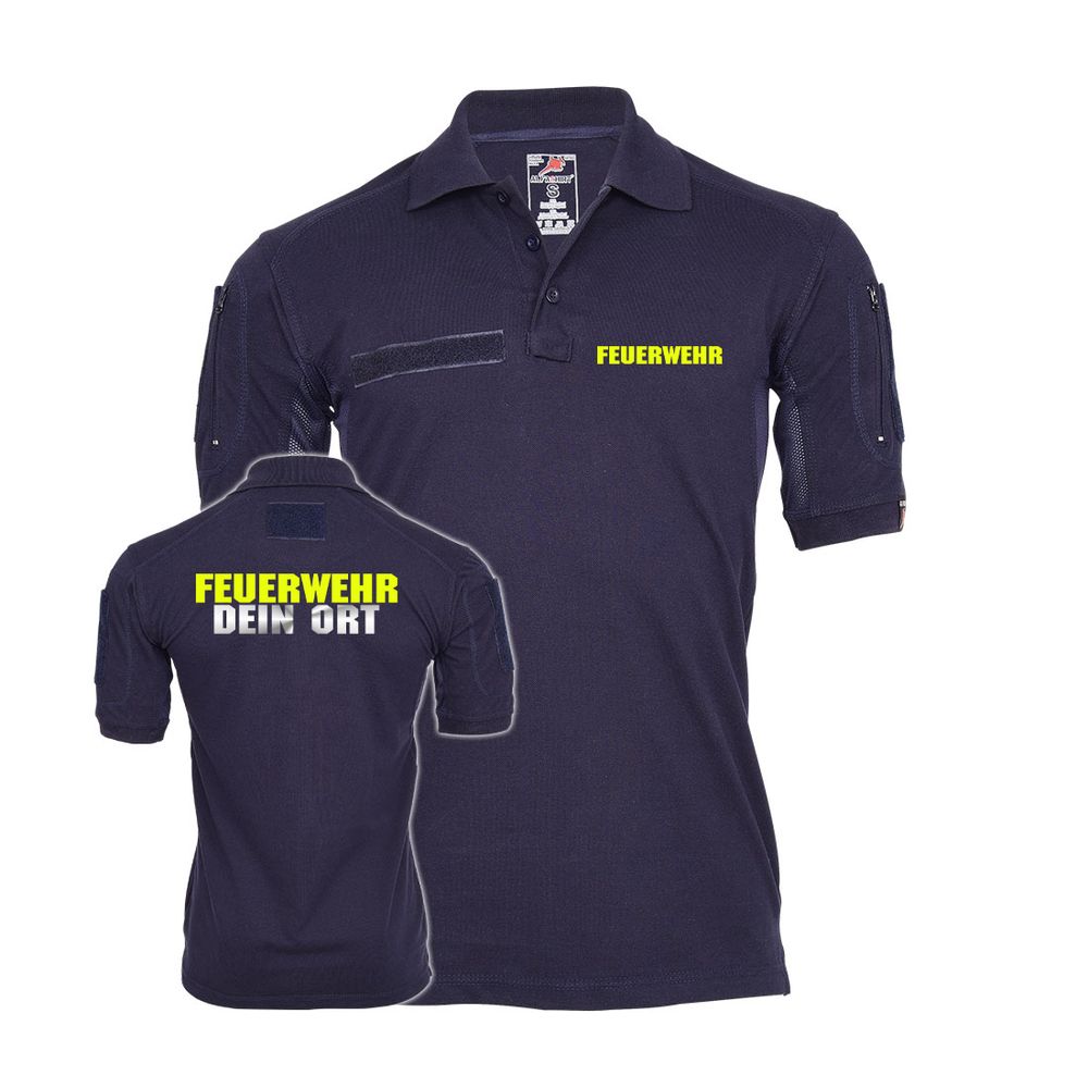 Tactical Poloshirt Feuerwehr FW Neon Gelb mit deinem Ort Ortsname #47945