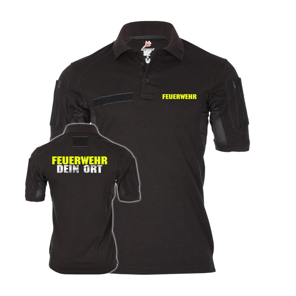 Tactical Poloshirt Feuerwehr FW Neon Gelb mit deinem Ort Ortsname #47945
