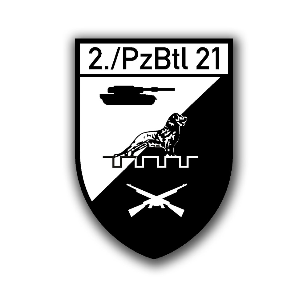 Aufkleber 8x5,7cm 2 Kompanie PzBtl Panzerbataillon 21 Braunschweig #A6446