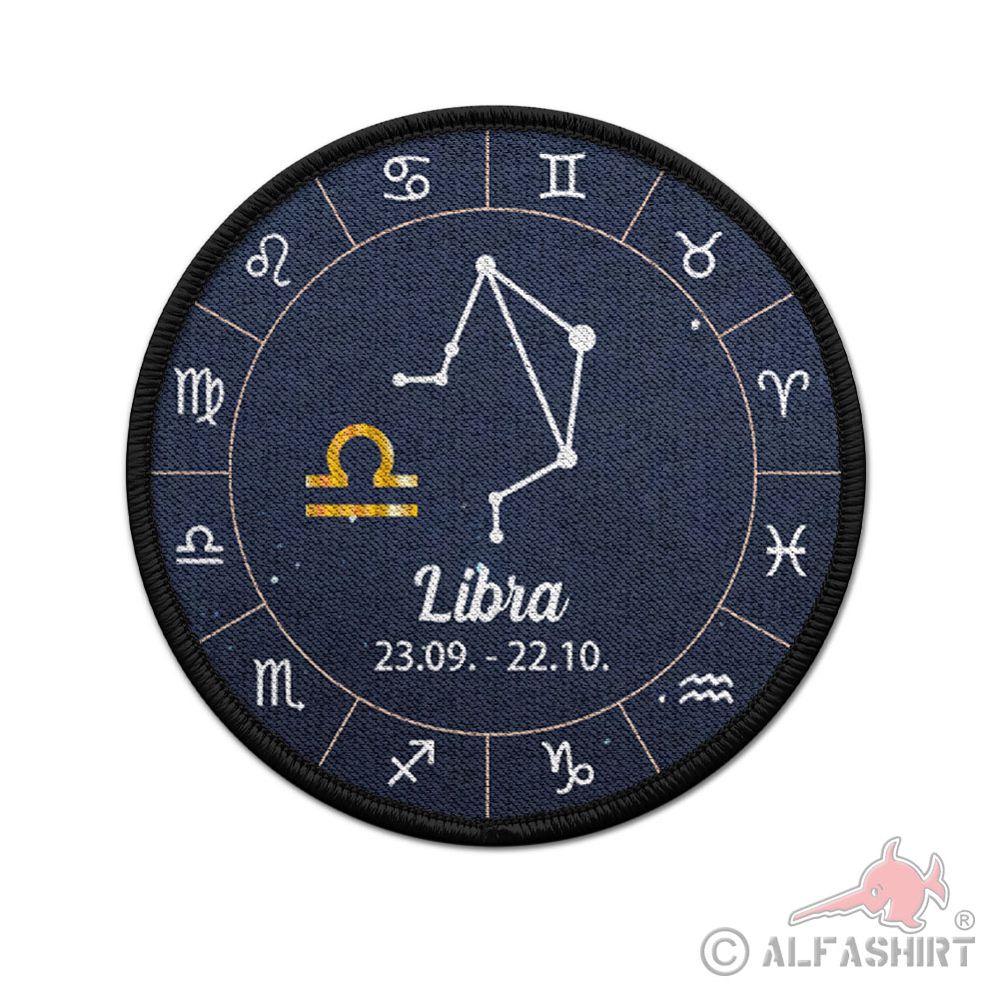 Patch 9cm Sternzeichen zodiac signs Waage Libra September Oktober #42994