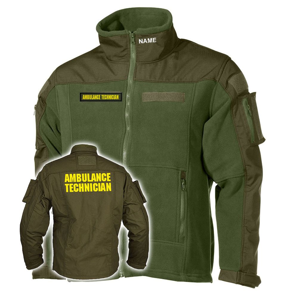 Combat Fleece Jacket Ambulance Technician Embroidered Paramedic Emergency Doctor #33079