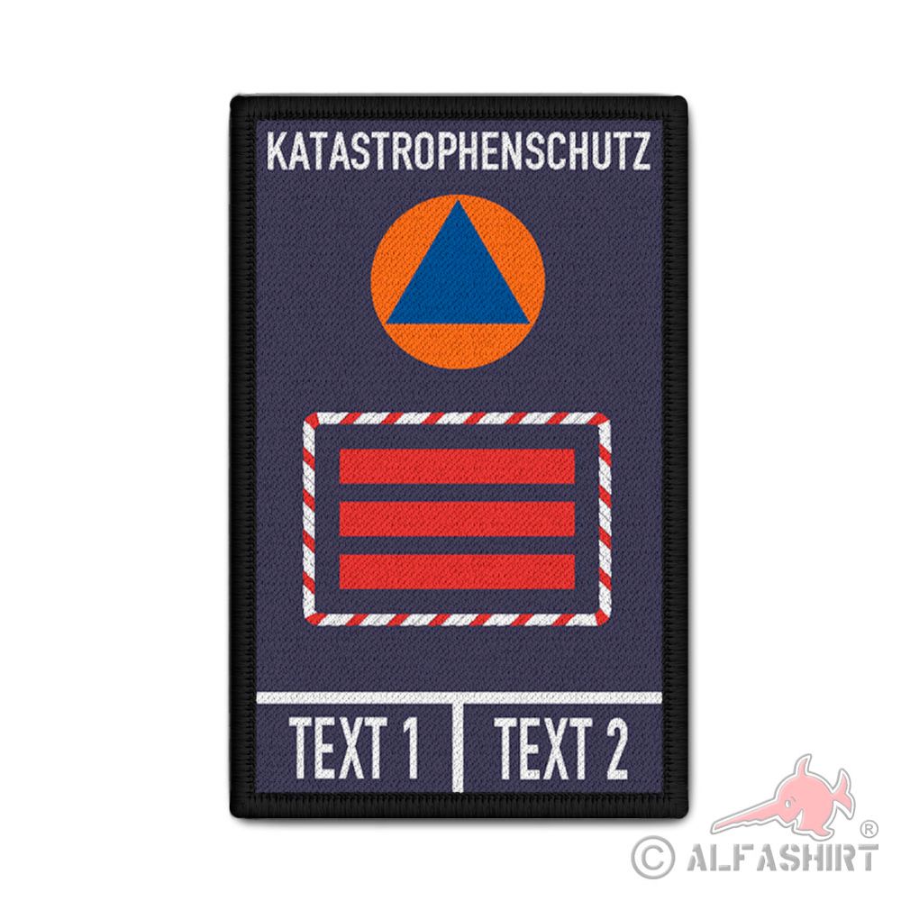 Rank Patch KatSchutz Fire Brigade Civil Protection Personalized 9.8x6cm #40115