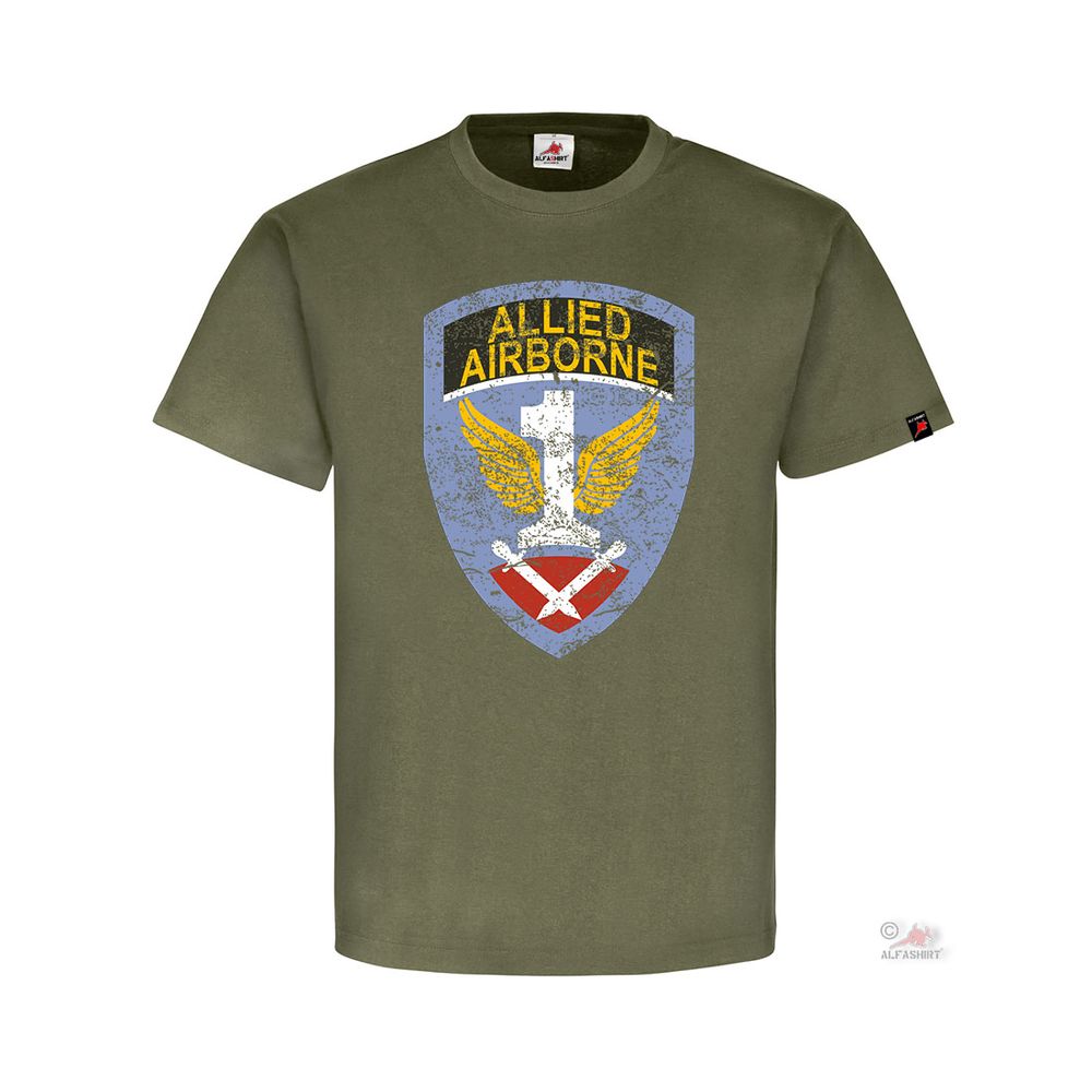 First Allied Airborne Crest Badge Logo WWII Operation Market T-Shirt # 32267