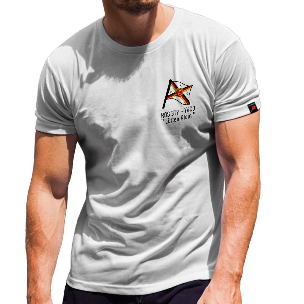 Flagge Fischkombinates Lütten Klein DDR Hochseefischerei T-Shirt  #31277
