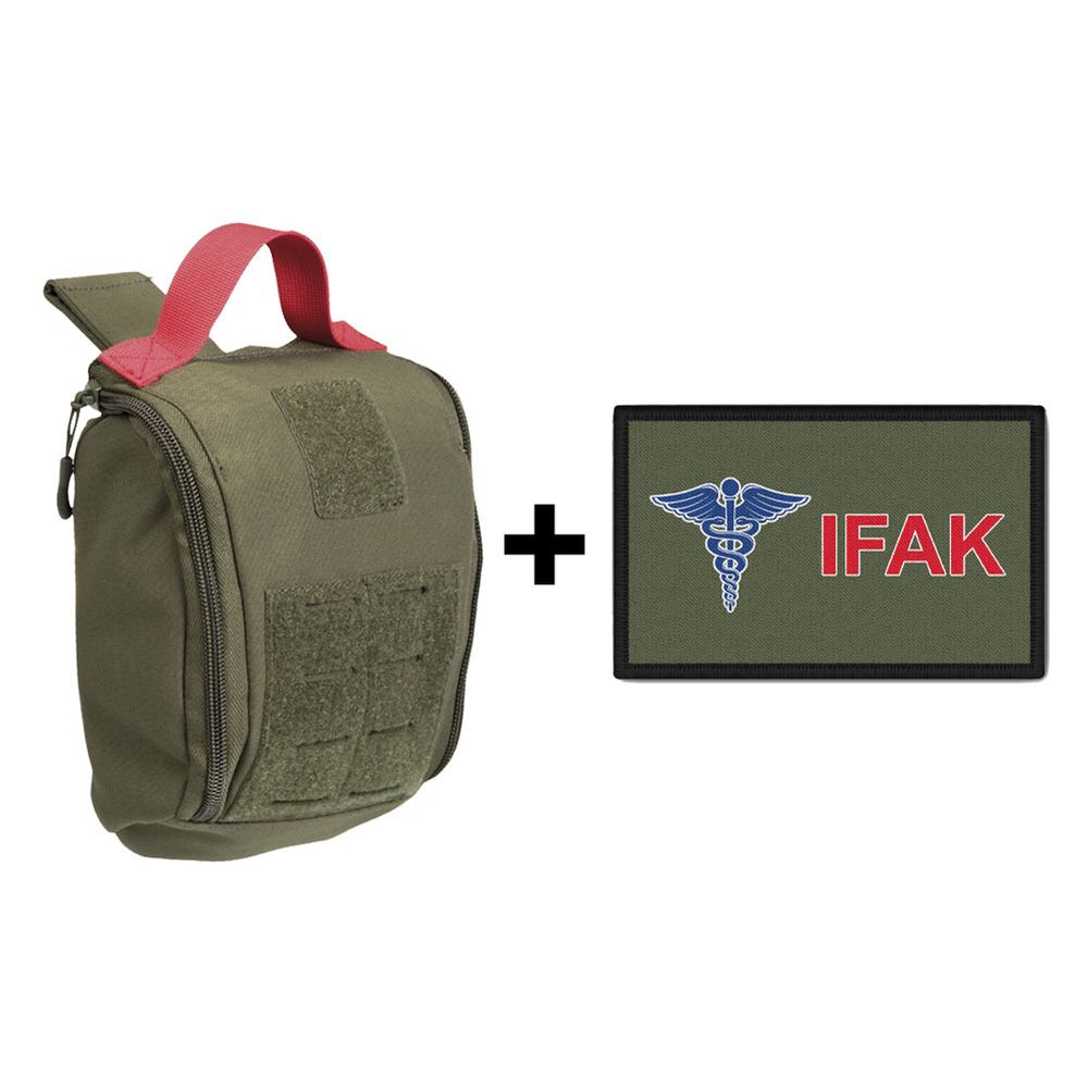 IFAK Bag Rank Patch 9.8x6cm Set Asclepius Staff Olive First Aid Hermes Staff
