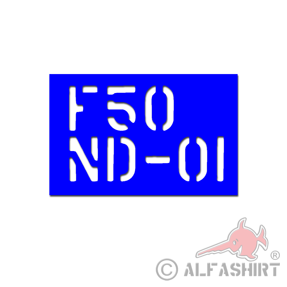 Lackierschablone F50 ND 01 Schablone Lackieren Auto Schrifthöhe 7cm A4772