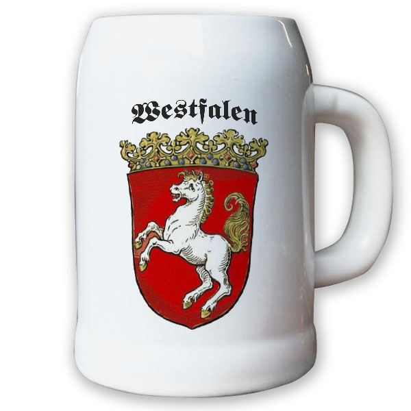 Krug / Bierkrug 0,5l - Provinz Westfalen Landeswappen Stadtwappen #9496