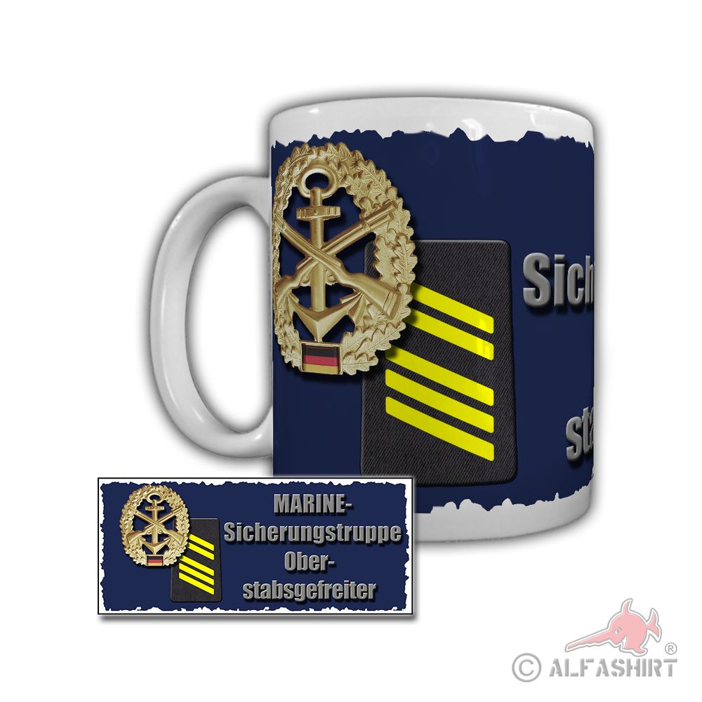Tasse Marine Sicherungstruppe Oberstabsgefreiter Minensuchboot Hameln #29325