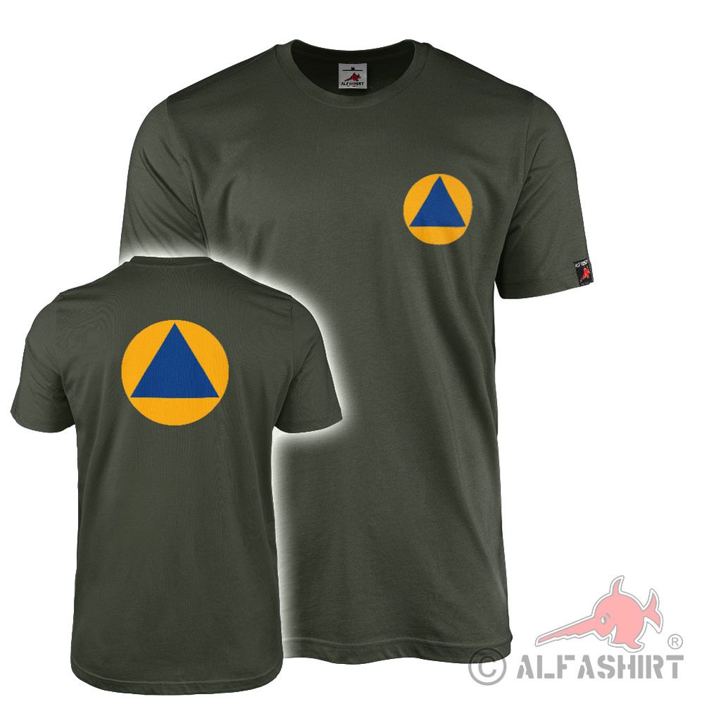 T-Shirt olive Civil Protection Civil Defense KAT Protection Logo Emblem #43781