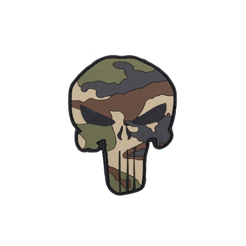 Infidel Skull French Tarn Patch Air soft Camo Alfashirt 3D PVC 8  x 6 cm #26730
