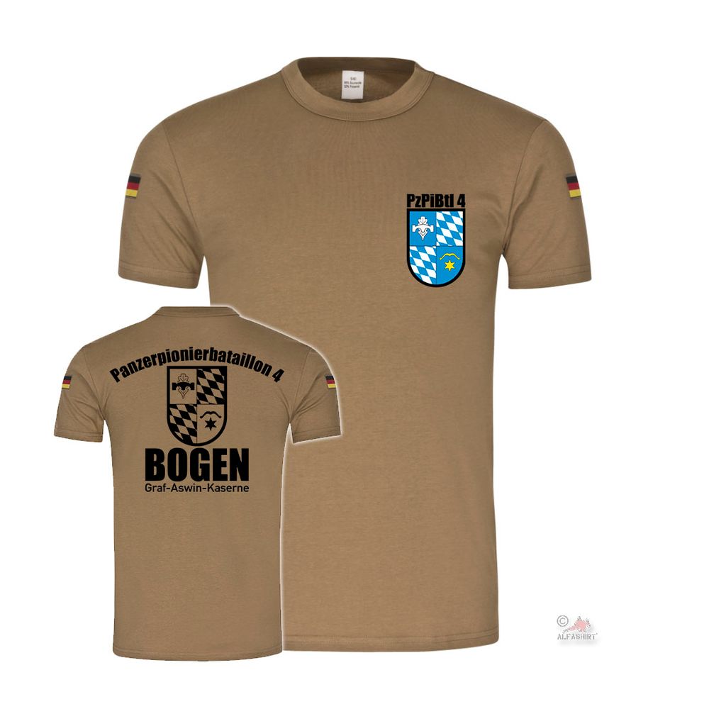 BW Tropen PzPiBtl 4 Panzerpionierbataillon Bogen Bundeswehr Graf T-Shirt # 37528