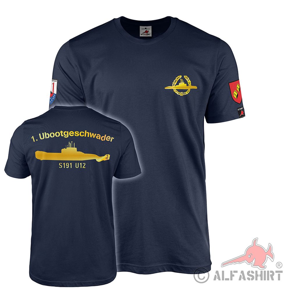 1 Submarine Squadron U12 S191 Submarine Federal Navy Bundeswehr Kiel T-Shirt #42225