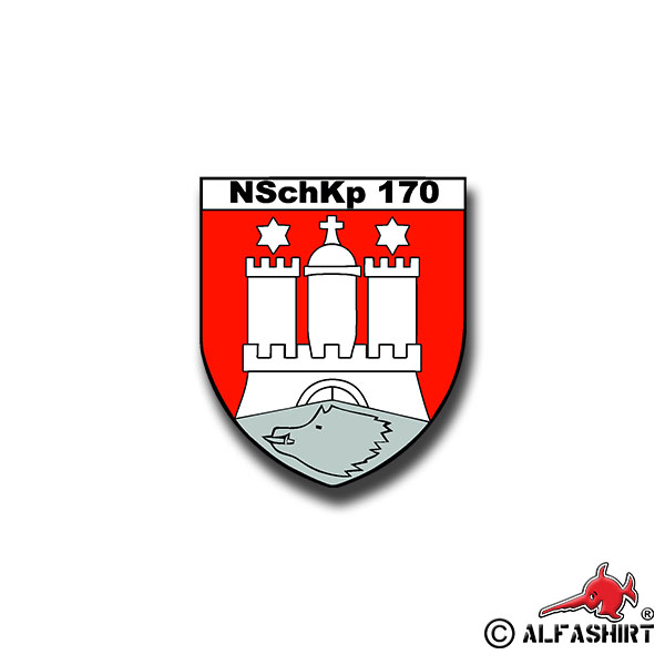 Sticker NSchKp 170 Coat of Arms BW Military Army Supply 7x6cm A1036