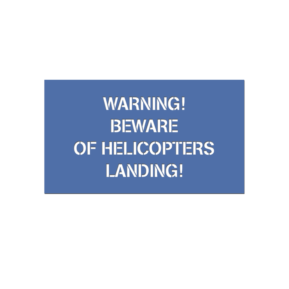 Painting template warning sign helicopter Warning Attention Danger 32cm x 56cm # A5629