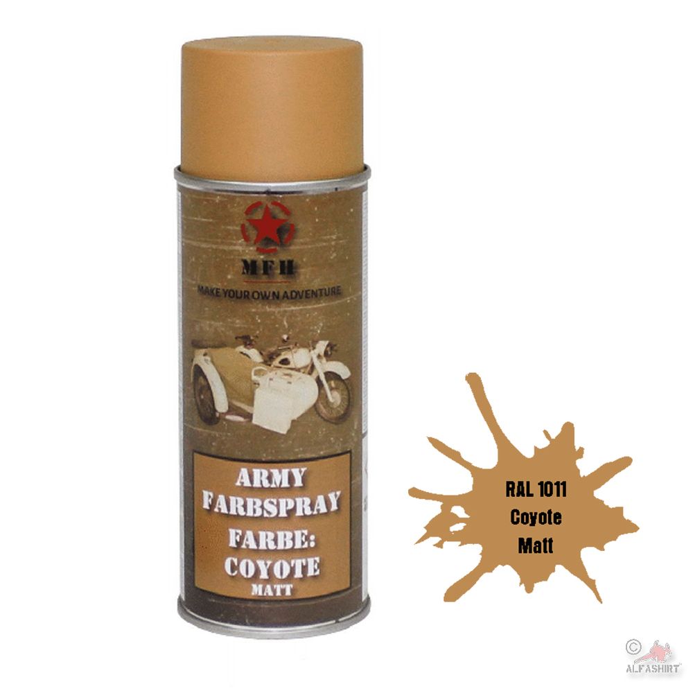 Army Farbspray RAL 1011 Coyote Lackspray Braunbeige Lackieren Fahrzeug #31732