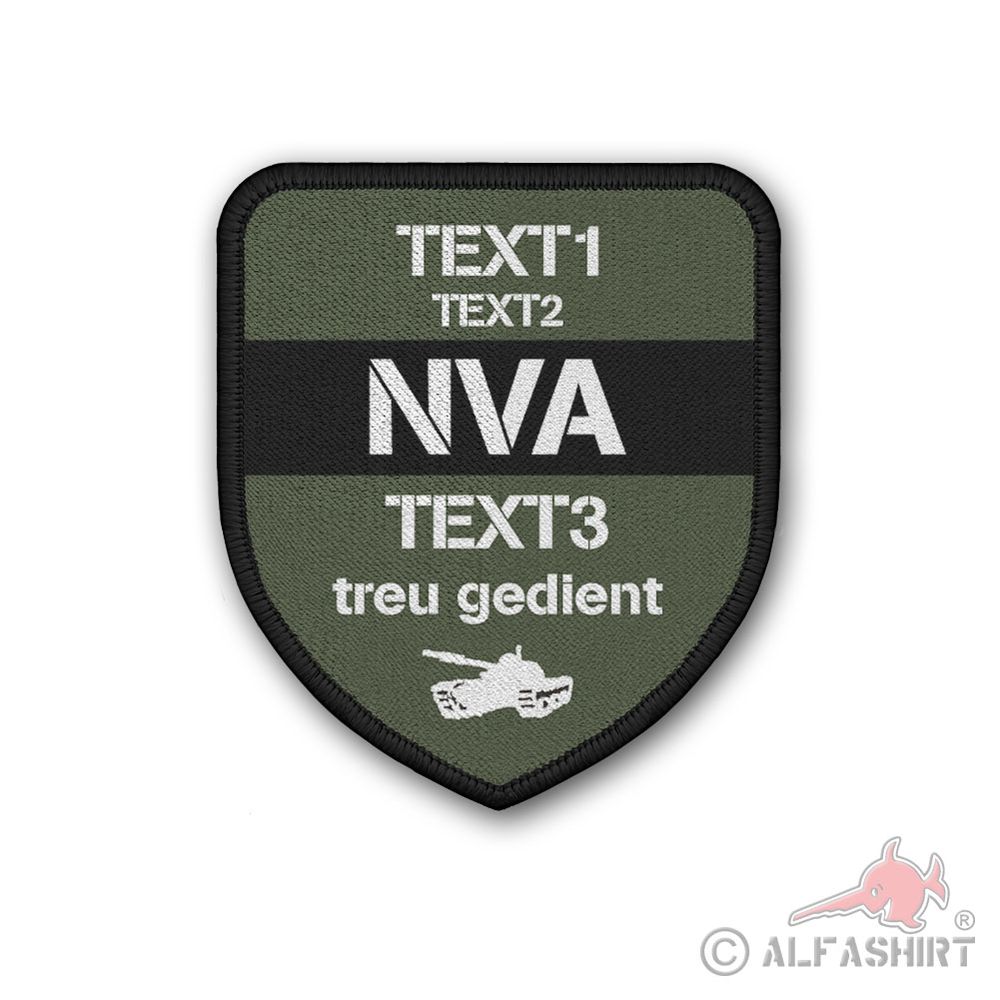 Patch 7.5x6.5cm personalized NVA National People's Army GDR tank #43787