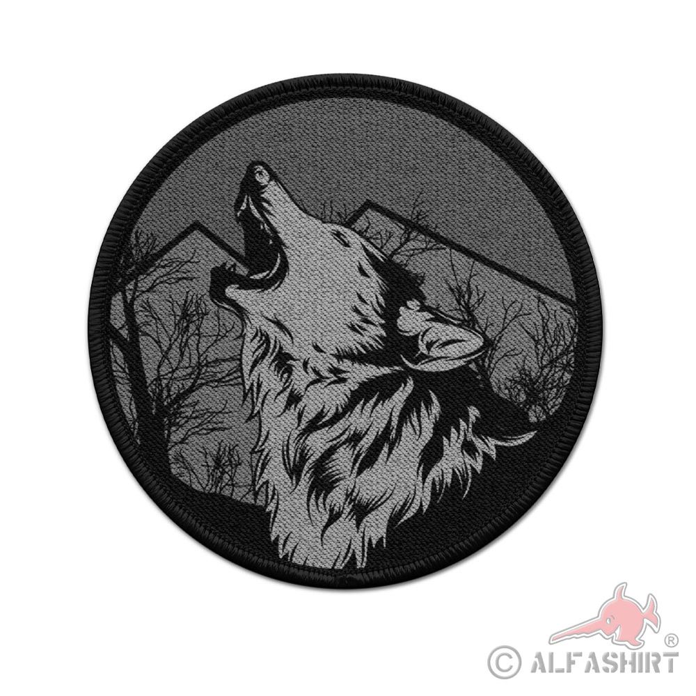 Patch Wolf Gesicht Berge Landschaft Einsamer Illustration Klett Uniform #38351