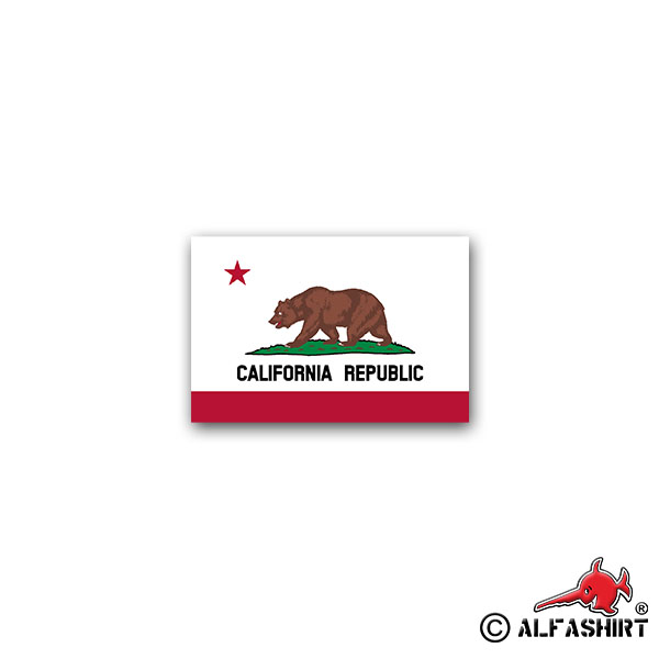 Sticker California Republic Sonoma Bear Star Red USA 10x7cm A1844