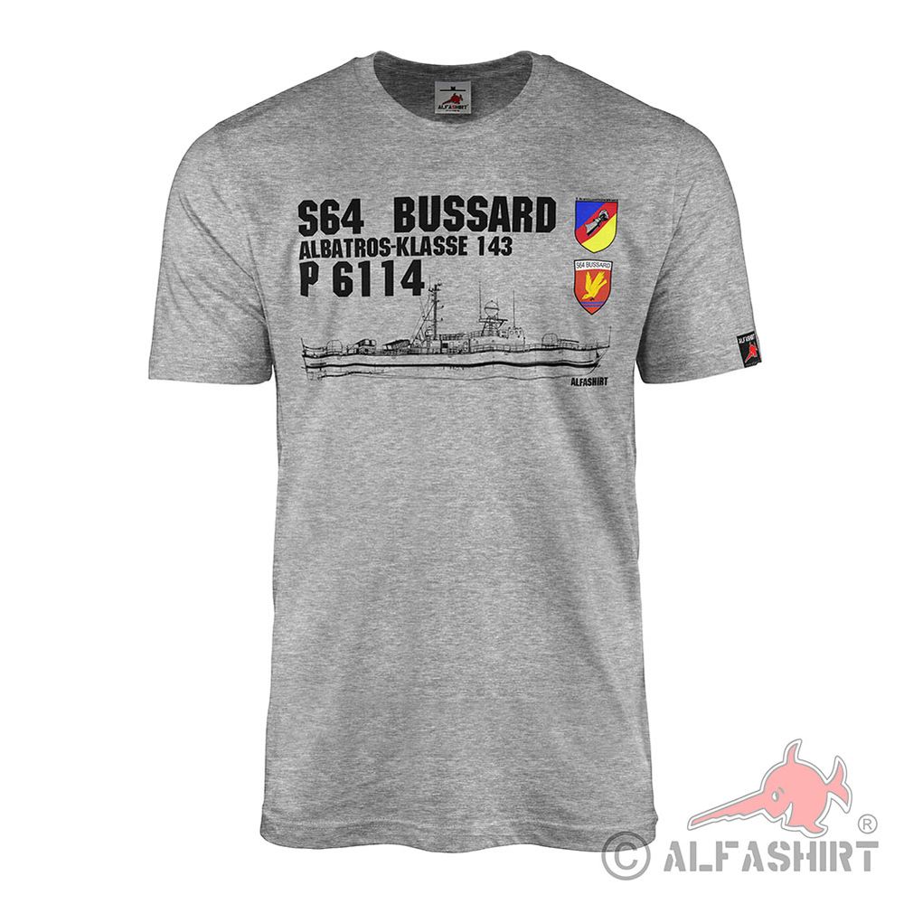 S64 Bussard P 6114 Albatros-Klasse 143 Bundesmarine Schiff T-Shirt#44580