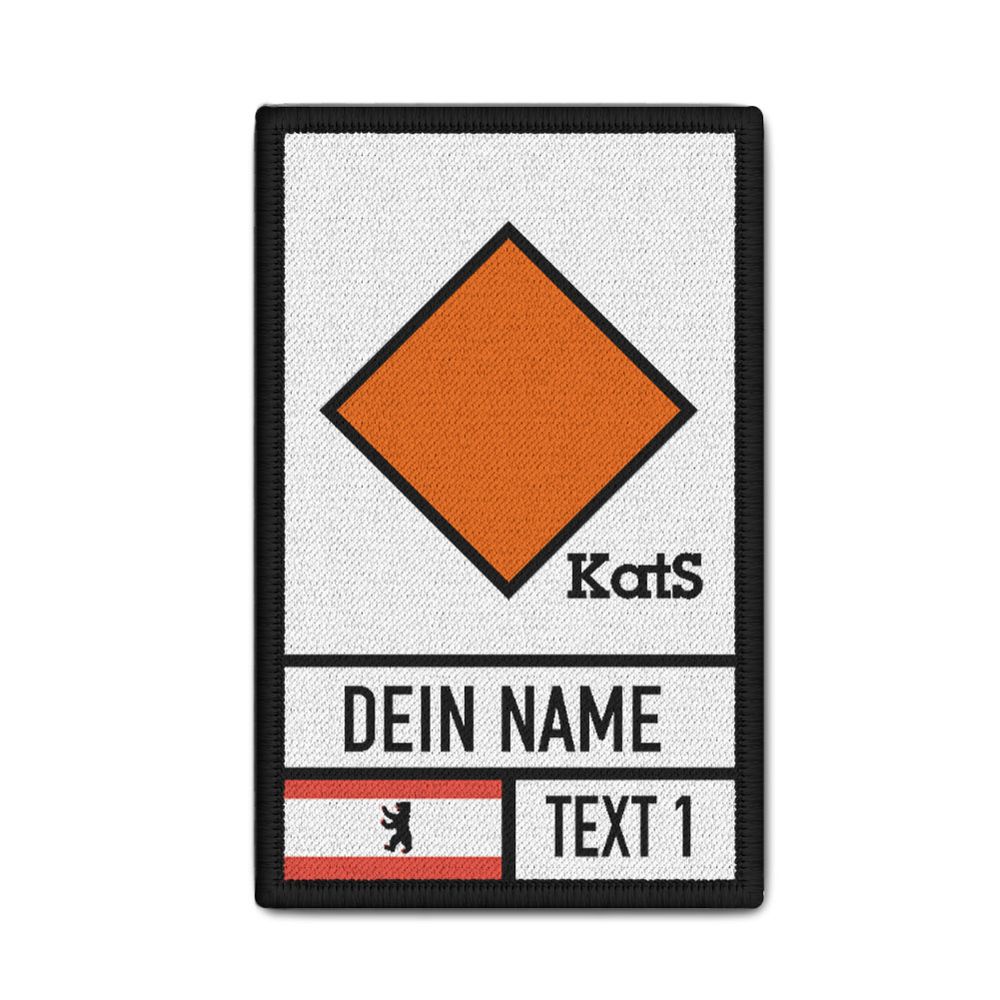 Rank Patch 9,8x6cm personalisierbar Patch KatS Katastrophenschutz Berlin Flagge Bär Takt Zeichen #46729