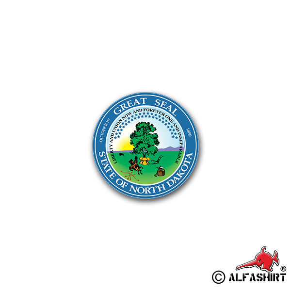 Aufkleber/Sticker The State of North Dakota Nord Bundesstaat Amerika 7x7cm#A2207