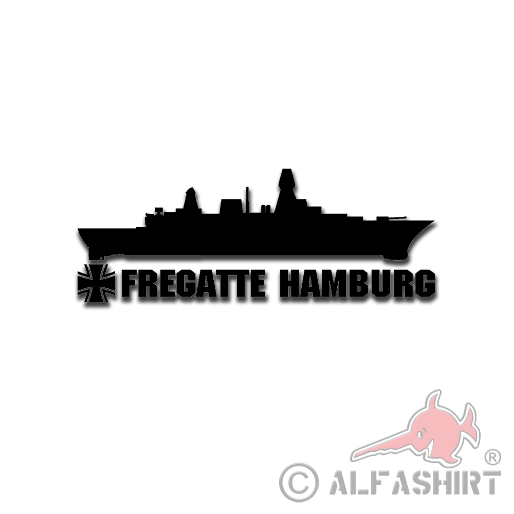 Sticker frigate Hamburg F220 Saxony class 124 navy 15x5.5cm # A5299