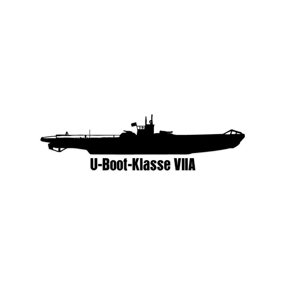 Wandtattoo U-Boot Klasse VIIA Typ VII UF UG Zweihüllen-Hochseeboot #A6207