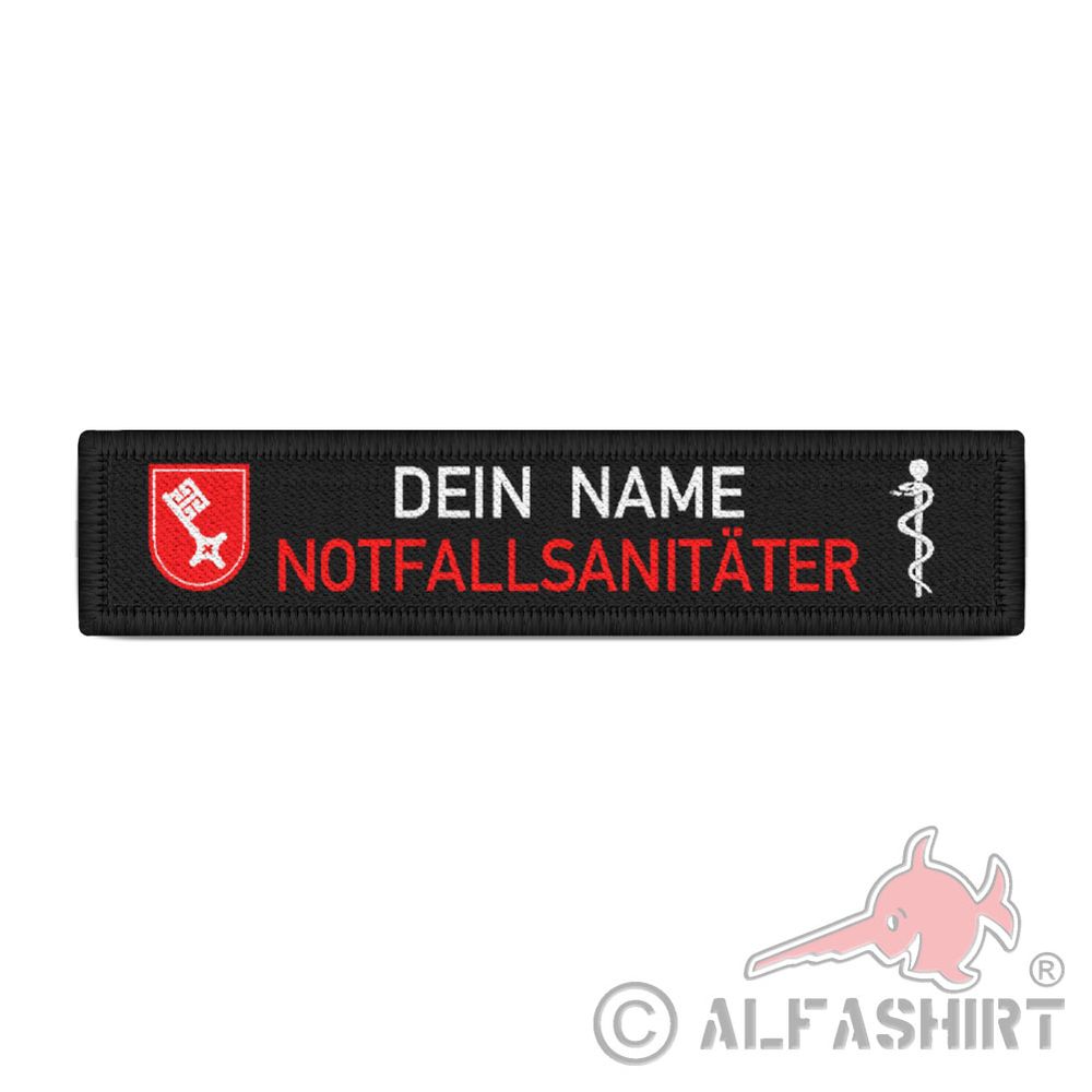 NOTFALLSANITÄTER Bremen Namen-Schild Patch Feuerwehr Rettungdienst #36486