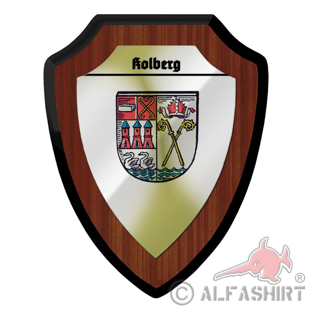 Heraldic shield Kolberg Kołobrzeg Poland port city Western Pomerania Solbad #43516