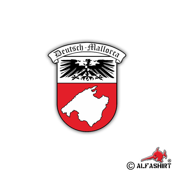 Aufkleber/Sticker Kolonie Deutsch Mallorca Spanien Wappen Fun Humor 7x6cm A1254