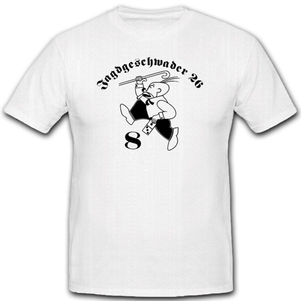 8./JG26 Jagdgeschwader 26 Geschwader Luftwaffe Wappen Emblem T Shirt #1760